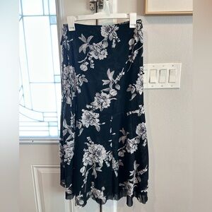 White House Black Market Mesh Midi Wrap Skirt